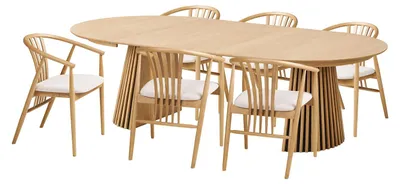Image de Tokyo ensemble pour salle à manger table à manger 6 chaises chêne, naturel.