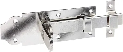 Produktbild von Alberts Schlossriegel | gerade, mit flachem Griff und befestigter Schlaufe | Edelstahl | Platte 140 x 52 mm