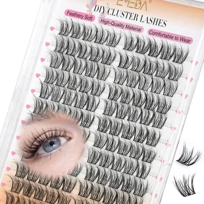 Image de Clusters de cils 3D, effet naturel, recourbure C, 12 mm, bande fine et invisible