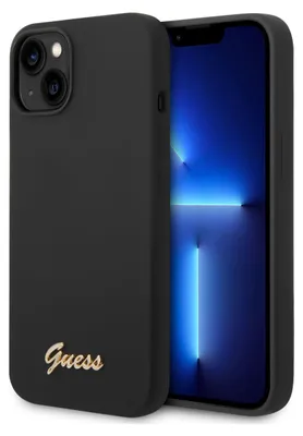 Zdjęcie produktu dla Guess GUHCP14MSLSMK iPhone 14 Plus / 15 Plus 6.7 czarny/black hard case Silicone Vintage Gold Logo