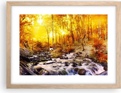 Produktbild von Gerahmtes Poster - Rahmen in heller Eiche - Berge Bach Wasser - 40x30 cm - Wand Bild - Wanddeko - Wandbilder - Wandposter - Bilderrahmen - Bilder - Kunstdruck - Wandbild - P2NAA40x30-3717