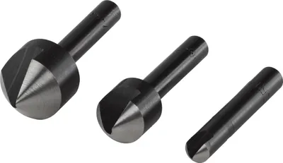Image de Wolfcraft 2504000 Countersink set 3-piece 6 mm, 12 mm, 16 mm Tool steel Cylinder shank 1 Set