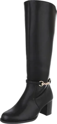 Produktbild von Ital-Design Damen Stiefel  Textiloptik, Lederoptik Klassische Stiefel 90109981 Schwarz Gr.  38