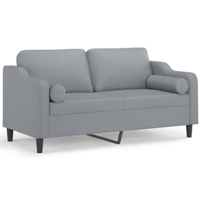 Immagine prodotto di vidaXL Divano a 2 posti con cuscini decorativi Grigio chiaro 140 cm Tessuto