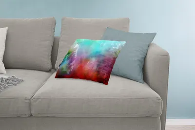 Produktbild von MuchoWow® Zierkissen Sofakissen Wohnzimmer Dekokissen 60x40 cm Aquarell - Grün - Rot - Kopfkissen - Polster mit Foto