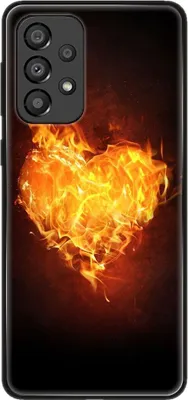 Produktbild von König Design Hülle kompatibel mit Samsung Galaxy A33 5G Kunststoff Soft Handyhülle - Handy Case Brennendes Herz
