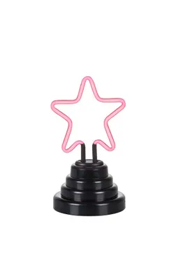 Produktbild von Neonlampe Stern Pink 10×19 cm – Echt-Neon Deko Tischlampe „Neono Star“ von Sompex