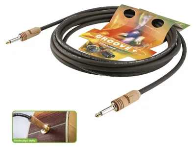 Produktbild von Instrumentenkabel SC-SPIRIT LLX, HICON WOODPLUG, 1 x 0,38 mm² | Klinke / Klinke, HICON | 6,00m | schwarz