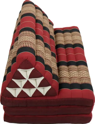 Zdjęcie produktu dla Fine Asianliving Thai Cushion Three-fold 80x190cm Triangle Cushion XXXL 8 Roll Seat Thai Kissen Meditation Matte Matratze Kapok 301-N16