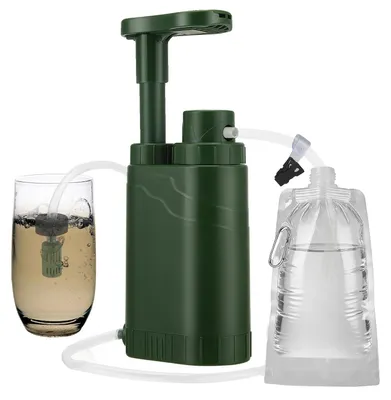 Produktbild von Wasserfiltersystem, 4-Stufen-Filterung, tragbare manuelle Pumpe, armeegrün