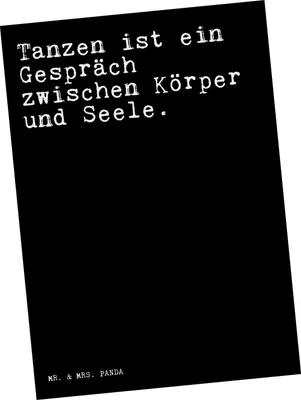 Produktbild von Mr. & Mrs. Panda Postkarte Tanzen ist ein Gespräch... - Schwarz - Geschenk, Party, bildkarte, Ansichtskarten, Tänzer, Grußkarte, Sprüche, Spruch, Ansichtskarte, Tanz
