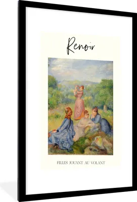 Produktbild von MuchoWow® Gerahmtes Poster Malerei - Renoir - Alte Meister 60x90 cm - Poster mit Schwarzem Bilderrahmen Wandposter Rahmen Foto Bilder - Dekoration - Wandposter Wohnzimmer - Hochwertig