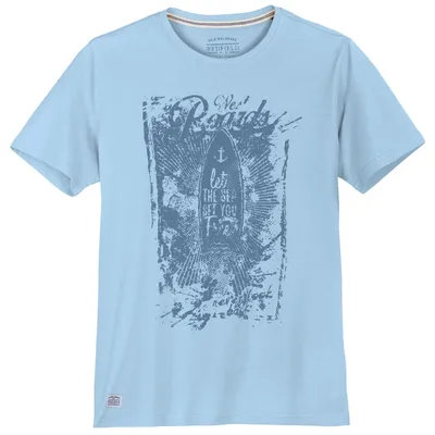 Produktbild von Redfield Übergrößen T-Shirt Vintageprint hellblau