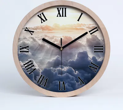Produktbild von Holzuhr 20fi cm wanduhr - schwarze Spitzen - Luft Wolken