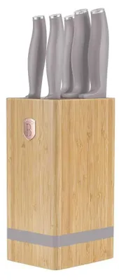 Produktbild von Berlinger Haus Messer Set BH-2974 im Bambusblock Taupe 6-teilig