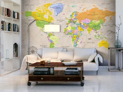 Zdjęcie produktu dla Fototapeta flizelinowa 400x280 cm fototapeta mapa świata XXL mapa mapa mapa k-A-0129-a-a