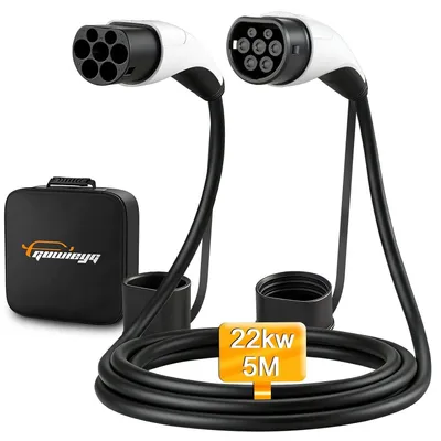 Obrázek produktu pro Nabíjecí kabel Type 2, 22 kW, 32 A, 5 metrů, pro elektromobily, typ Type 2 na IEC 62196, s taškou. Vhodný pro elektromobily a plug-in hybridní vozidla (EV/PHEV)