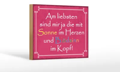 Produktbild von Holzschild Spruch 18x12cm am liebsten sind die mit Sonne