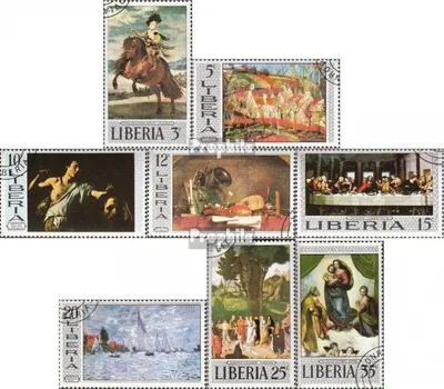 Produktbild von Briefmarken Liberia 1969 Mi 715-722 (kompl.Ausg.) gestempelt Gemälde berühmter Meister