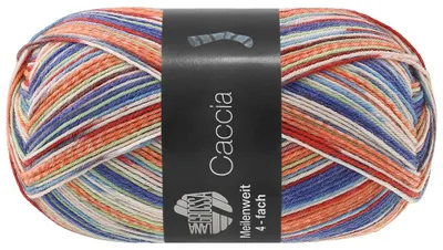 Produktbild von Lana Grossa - Meilenweit 100g Caccia 5301 rost hellgrün graubeige himmelblau marine dunkelrot brombeer