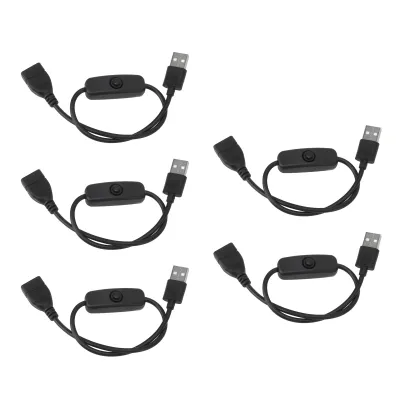 Imagen del producto de Cable con interruptor de encendido/apagado, tipo macho a hembra; cable USB con interruptor de encendido/apagado; cable USB macho a hembra; cable de extensión USB macho a hembra; cable con interruptor USB para lámparas de escritorio; cables de extensión con botón interruptor USB
