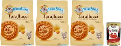 Produktbild von Mulino Bianco Tarallucci Biscotti con Uova Fresche 100% italiane, Kekse mit 100% frischen italienischen Eiern, biscuits, cookies, 3x 800 g + Italian Gourmet polpa 400g