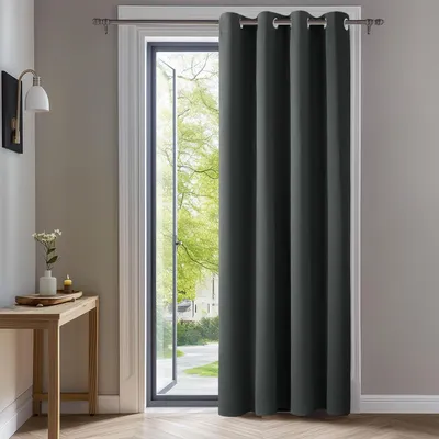 Image de Rideau occultant Deconovo, protection thermique, avec œillets, gris foncé