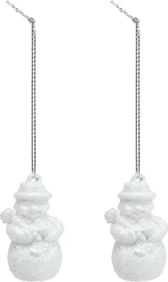Produktbild von Glitzernde Schneemann-Dekofigur als Christbaumanhänger, 12 Stück