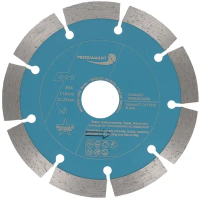 Produktbild von PRODIAMANT Diamanttrennscheibe 115mm für Beton, Stein, Ziegel universal B14
