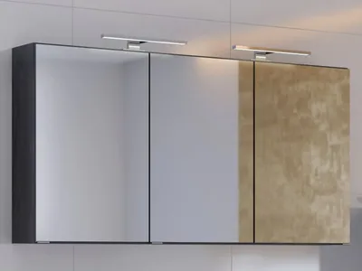Produktbild von 3D-Spiegelschrank Badschrank Hängeschrank Spiegel Wandschrank Badmöbel "Baabe I" Graphit 120 cm