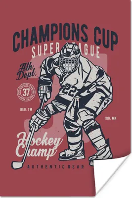 Produktbild von MuchoWow® Poster Mancave - Sport - Eishockey - Vintage 20x30 cm - Papierdruck
