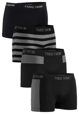 Produktbild von Fabio Farini - 4 Stück Herren Unterhosen - Männer Retroshorts aus weicher Microfaser im sportlichen Look mit Logoschriftzug