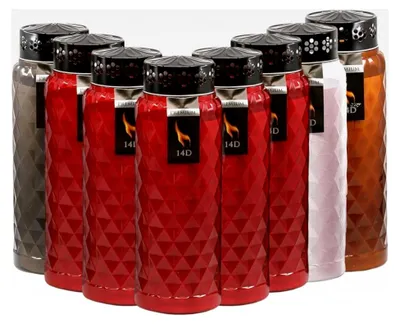 Produktbild von 8 Stück Zwei-Wochenbrenner, Grabkerzen, Brenndauer bis 14 Tage, Grablampe, Grablicht