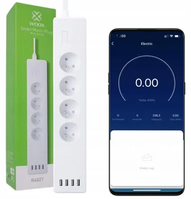 Obrázok produktu pre WOOX R4027, Vnútorný, Typ E, Akrylonitrilbutadienstyren (ABS), Plast, Biela, 4 AC zásuvky/AC zásuviek, 230 V