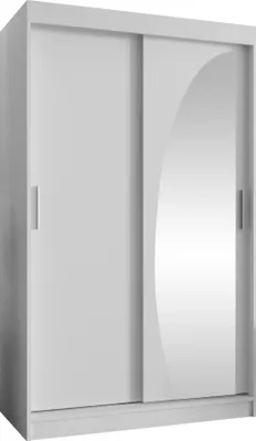 Produktbild von MIRJAN24 Kleiderschrank Wika 120, Schwebetürenschrank mit zwei Kleiderstangen, Garderobe (Farbe: Weiß, Größe: 120 cm, mit Schubladen)