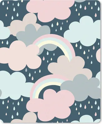 Produktbild von MuchoWow® Mauspad Mousepad Regenbogen - Wolke - Regen - Kinder - Muster 30x40 cm - Mousepads - Maus Mat - Pad - Mausunterlage - Mausmatten