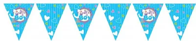 Produktbild von Wimpelkette Baby Shower Storch Blau