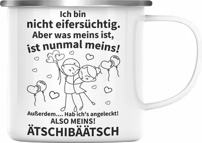 Produktbild von Trendation - Valentinstag Geschenk Freund Freundin Emaille Tasse Spruch Lustig Ich hab's Angeleckt Geschenkidee Frau Mann Spruch (Silber)