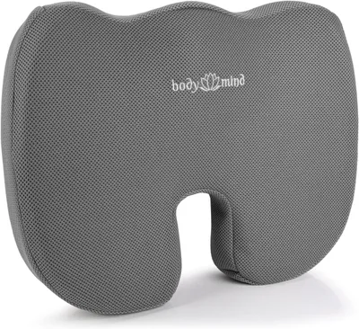 Productafbeelding van Orthopedisch nekkussen en zitkussen van 100% traagschuim (variant: stevig) – Ergonomisch zitkussen voor kantoor, auto en rolstoel