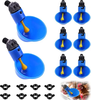Produktbild von 8 Stücke Hühnertränke Automatische Geflügeltränke DIY Beliebige Montage Hühnerwasserspende Hühnerwasserbecher für Geflügel wie Hühner Enten Gänse Truthähne