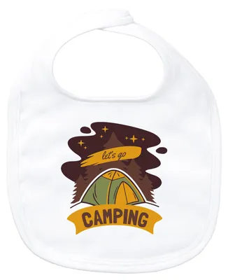 Produktbild von Huuraa Baby Lätzchen let´s go camping Zelt White Klettverschluss Baumwolle Latz Geschenkidee