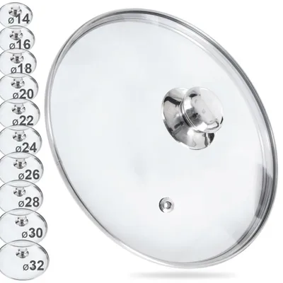 Productafbeelding van Universeel glazen deksel, diameter 32 cm, met stoomventilatie - Hittebestendig