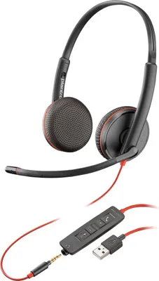 Produktbild von HP Poly Poly Blackwire 3225 USB-A Stereo-Headset, Kabelgebunden, Büro/Callcenter, 87 g, Kopfhörer, Schwarz