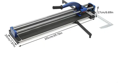 Produktbild von Manueller Fliesenschneider - 80 cm Fliesenschneidgerät - Hartmetall-Schneidrad - Infrarot-Laserführung - Präzisionsschnitte - Blau