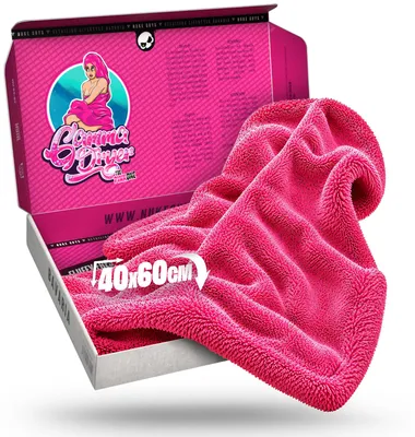 Produktbild von Nuke Guys Gamma Dryer L | Ultra saugstarkes Trockentuch 1400 GSM in Pink 40x60cm | Fusselfrei, abgerundete sanfte Fasern, kratzerfrei, groß | Premium Mikrofasertuch für Auto Motorrad Fahrrad