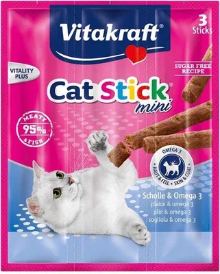Obrázek produktu pro Vitakraft Katzensnack Cat-Stick mini Plaice & Omega 3 - 3 x 6g