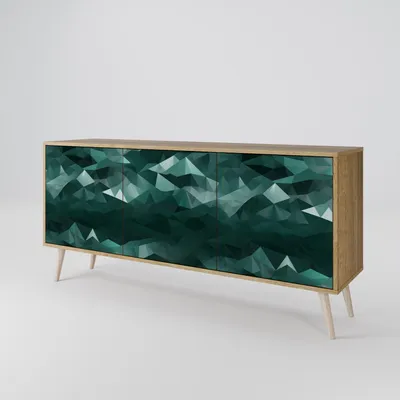 Produktbild von Spacerebels Kommode mit 3 Türen - Sideboard Komodenschrank - Highboard - Kleiderschrank Möbel - Wohnzimmer Schlafzimmer - 57,5×111×42 (HxBxT)