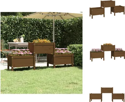 Obrázok produktu pre vidaXL Kvetináč medovo hnedý 178,5x44x75 cm z masívneho borovicového dreva - Kvetináče a sadenice