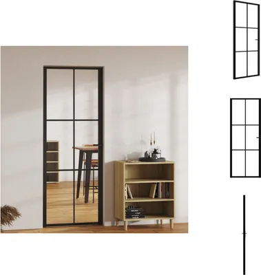 Obrázok produktu pre vidaXL Interiérové dvere ESG sklo a hliník 76x201,5 cm čierne - Vchodové dvere