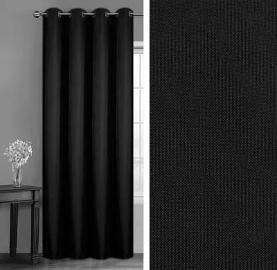 Produktbild von Verdunkelung Vorhang mit ÖSEN Gardine Blickdicht  145x250cm Schwarz
